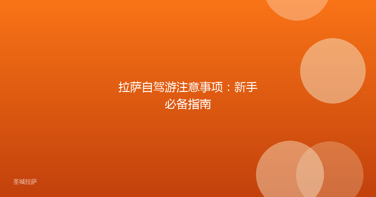 拉萨自驾游注意事项:新手必备指南