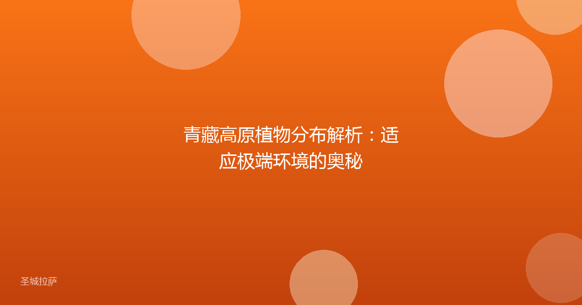 青藏高原植物分布解析:适应极端环境的奥秘