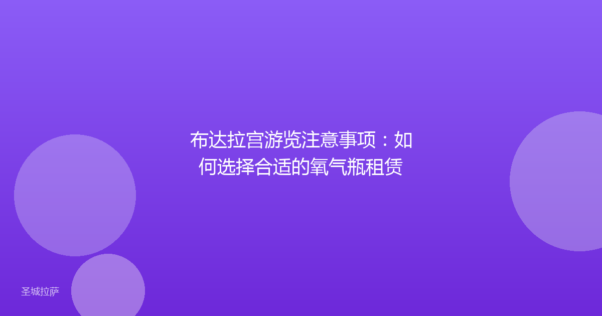 布达拉宫游览注意事项:如何选择合适的氧气瓶租赁