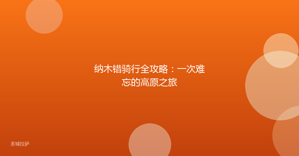 纳木错骑行全攻略:一次难忘的高原之旅